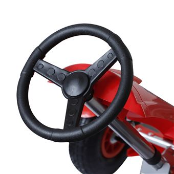 Go Kart HomCom Carro de Pedais Desportivo com Embraiagem, Travões e Assento Ajustável para Crianças 3-8 Anos de Carga 50kg 80x49x50cm em Aço Vermelho
