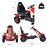 Go Kart HomCom Carro de Pedais Desportivo com Embraiagem, Travões e Assento Ajustável para Crianças 3-8 Anos de Carga 50kg 80x49x50cm em Aço Vermelho_3