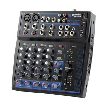 Misturador de Áudio Bluetooth Profissional de 8 canais Gemini - GEM-08USB - 1