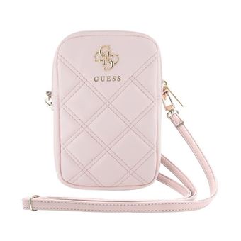 Mala para Telemóvel Guess com Alça de Ombro | Almofadada e Logótipo 4G | 19x13x4cm | Rosa - 1