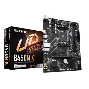 Motherboard GIGABYTE B450M K | Castanho - 1