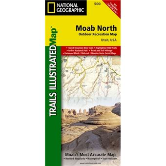 Moab North Outdoor Recreation Map, Utah, Usa - 1