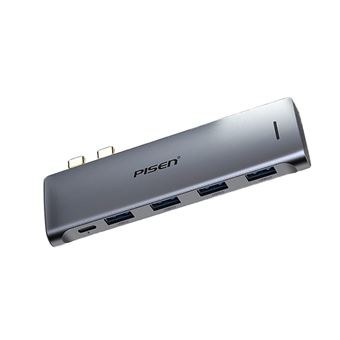 Adaptador PISEN NJ-TC21 5 em 1 | Type-C a Thunderbolt3 4USB3.0 para MacBookPro/Air - 1