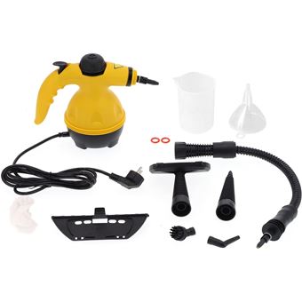 Limpador a Vapor Manual Tavalax com Conjunto de 9 Acessórios - Amarelo - 1