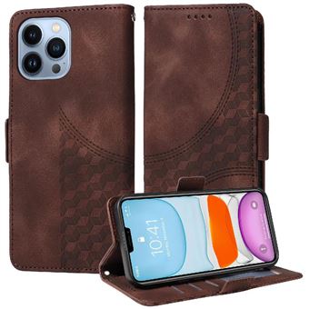 Capa FLOODKING para iPhone 12 Pro Max | Design Acolchoado | Couro PU Premium | Castanho - 1