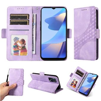 Capa FLOODKING para OPPO A54s | Design Acolchoado | Couro PU Premium | Roxo - 1