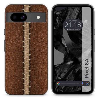 Capa de silicone TUMUNDOSMARTPHONE para Google Pixel 8a 5G couro design 01 desenhos - 1