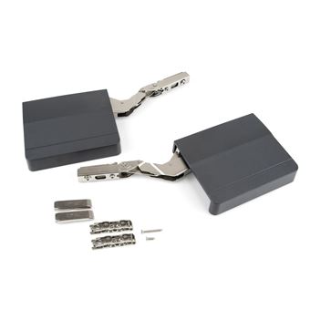 Compasso Emuca para Portas Elevatórias | Força 1.600-3.600 | Aço E Plástico | Cinzento Antracite - 1