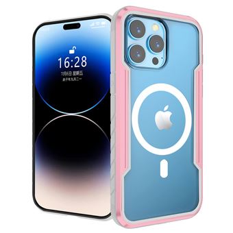 Capa de Silicone Nizzoe com MagSafe para iPhone 15 pro max ? Transparente Borda Ouro rosa | Branco - 1