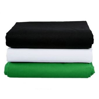 3 Fundos de Algodão para Foto e Vídeo Andoer | Verde/Preto/Branco | 2x3m - 1