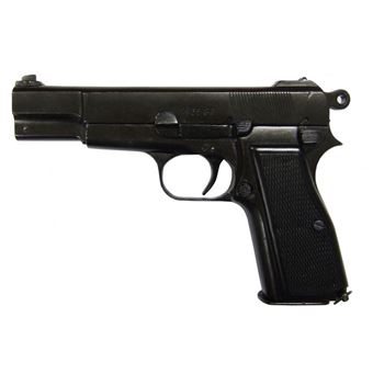 Réplica Denix da arma Castanhoing HP ou GP35 pela Fabrique Nationale FN de Herstal 1935 metal e plástico preto - 1
