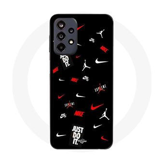 Capa Maniacase para Samsung Galaxy A32 5G Nike Jordan Branco Vermelho Fundo Preto - 1