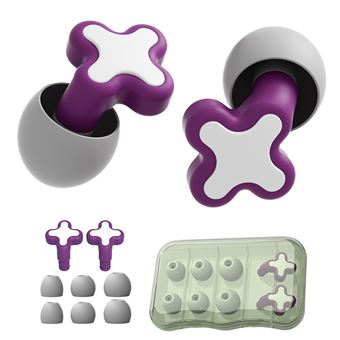 Tampões de Silicone para os Ouvidos BAYKAR | Antirruído | Impermeáveis | QT19 | Roxo - 1
