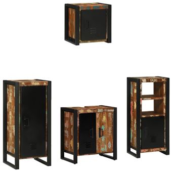 Conjunto de Móveis para WC vidaXL com Prateleira e Porta | 4 Peças - 1