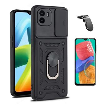 Kit Película de Vidro Temperado Gorilasglass + Capa de Proteção Militar Magnética Janela + Suporte de Carro Magnético L Gift4Me para Xiaomi Poco C50 | Preto - 1