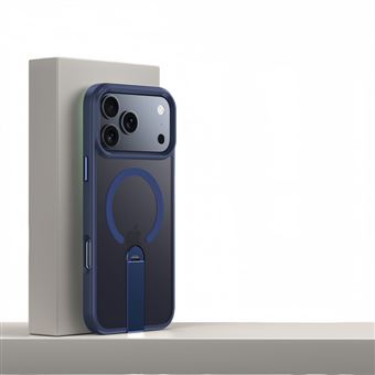 Capa Protetora com Suporte Oculto, Magnética e com Carregamento Sem Fio QT08 V-REEL para iPhone 16 E - Azul - 1