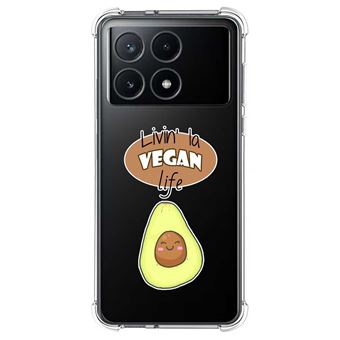 Capa Tumundosmartphone de silicone anti-choque para Xiaomi Poco X6 Pro 5G design Vegan Life desenhos - 1