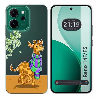 Capa Tumundosmartphone de Silicone Transparente para Oppo Reno 14 F / 14F 5G | Desenhos de design de girafa - 1