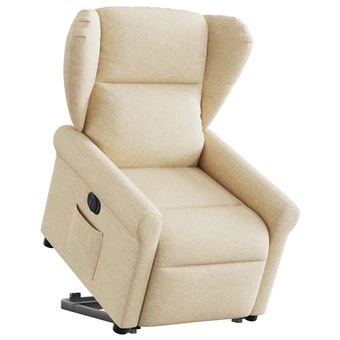 Poltrona Reclinável Elevatória Elétrica vidaXL | tecido cor creme - 1