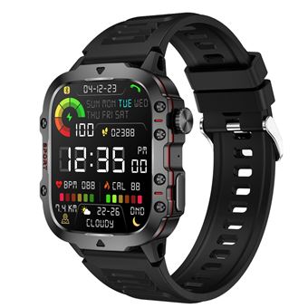 Smartwatch CHRONUS | 1,96" | Monitoramento de saúde | Monitoramento de exercícios | para Android | Preto - 1