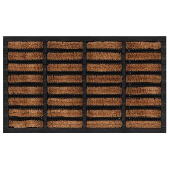 Tapete de porta retangular vidaXL | 45x75 cm | borracha e fibra de coco - 1