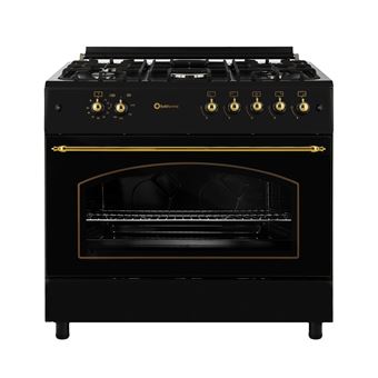 Fogão a Gás Solthermic® F9L50G2Rb com Forno Panorámico | 90x60 | A | Gás Butano/Propano | Preto Rústico - 1