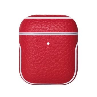 Capa protetor de Couro WISETONY para Apple AirPods 1 / 2 Vermelho - 1