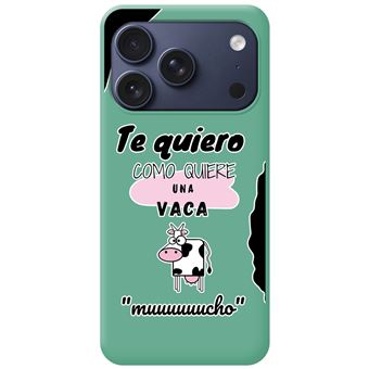 Capa Tumundosmartphone de silicone líquido verde para iPhone 17 Pro Max (6.9) | Desenhos de design de vaca - 1