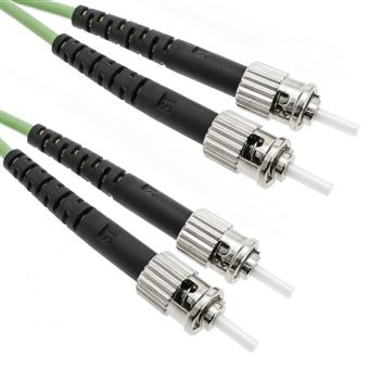 Cabo de Fibra Ótica BeMatik OM5 Multimodo Duplex 50µm/125µm ST/PC para ST/PC 100Gb de 20 m - 1
