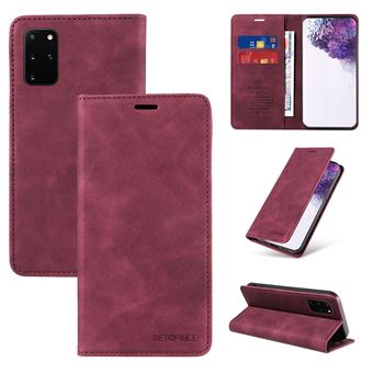 Capa FOXDOCK para Samsung Galaxy S20 Plus | Bloqueio RFID | TPU | Aba/Detalhes em Pele Sintética | Compartimentos para cartões | Vermelho - 1