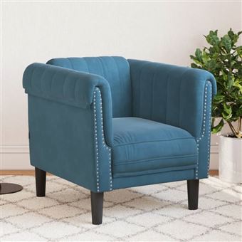 Poltrona vidaXL | veludo azul - 1