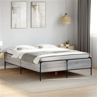 Estrutura cama vidaXL | 140x190 cm | derivados de madeira/metal - 1