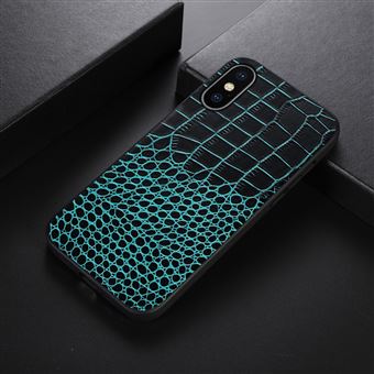 Capa de Couro Genuíno magunivers Textura de Crocodilo Verde para Iphone Xs Max 6.5'' - 1