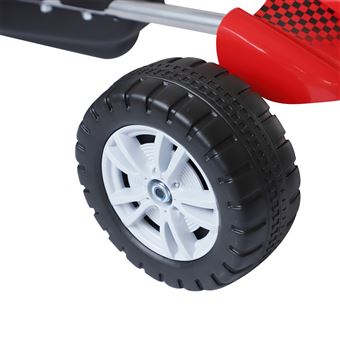 Kart HomCom Carro de Pedais com Assento Ajustável para Crianças 3-8 Anos de Carga 30kg 80x49x50cm em Aço Vermelho