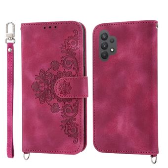 Capa ZURSANA para Samsung Galaxy A13 4G/5G | Pele com Fecho de Encaixe para Colar + Cordão em Pele | Vermelho - 1