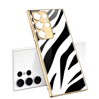 Capa V-REEL Armação em TPU + parte traseira do vidro para Samsung S23 - Zebra - 1