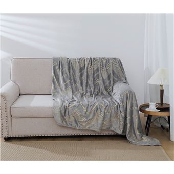 Cobertor BOD HOME |  com geométrico estampado cinzo escuro | 160x220cm - 1