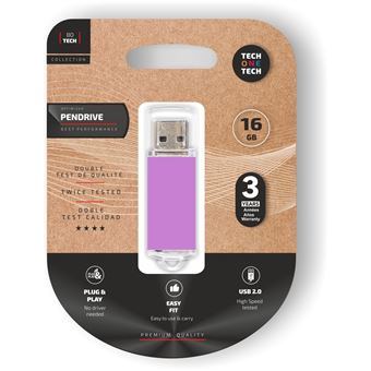 Unidade de Memória Usb TECH ONE TECH TEC3009-16 | Roxo - 1