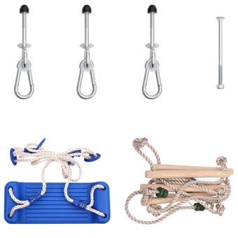 Assento de Baloiço com Escada de Corda vidaXL | polietileno azul - 1