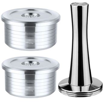 Pack 2 Cápsulas reutilizáveis em aço inox e compactador Antiimpacto para cafeteira Delta Q Quick - 1