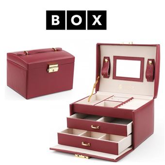 Caixa Box para Jóias com Gavetas Acabamento Premium e Fechadura com Chave PD49BOR - 1