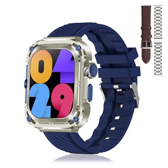 Smartwatch DAM Z85 Max com tela de 2'' | Monitores de saúde | ECG | Pressão | Multidesportos | Chamadas BT | 4,7x1,4x5,5 cm - Azul Escuro - 1