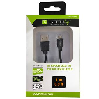 Cabo USB Techly ICOC MUSB-A-010S Preto