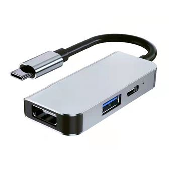 Docking Station Hub USB C 3 em 1 LKC | 4K/30Hz HDMI para Macbook/Dell/HP | PD85W | USB3.0 - 1