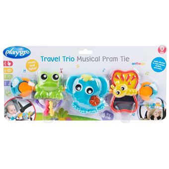 Brinquedo de Pendurar para Bebé Playgro Travel Trio Musical Pram Tie - 1