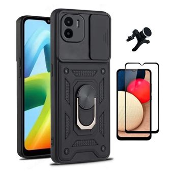 Kit Película de Vidro Temperado Gorilasglass + Capa de Proteção Militar Magnética Janela + Suporte Magnético com Pernas Gift4Me para Xiaomi Poco C50 | Preto - 1