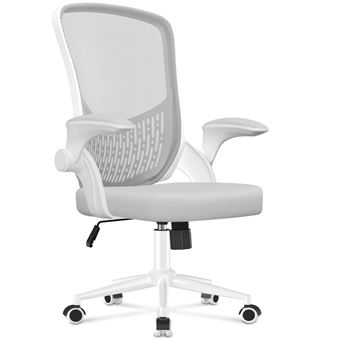 Cadeira de Escritório BIGZZIA | Apoio de Braços Reversível | Apoio Lombar | Altura Regulável (90-100 cm) | Cinzento - 1