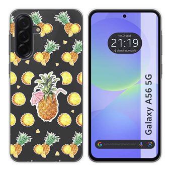 Capa TUMUNDOSMARTPHONE de Silicone Transparente para Samsung Galaxy A56 5G Desenhos de design de abacaxi - 1