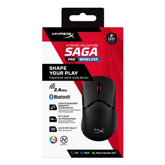 Rato Gaming Wireless HyperX Rato de gaming Pulsefire Saga Pro Wireless (Preto) | 3200 DPI | Preto - 1