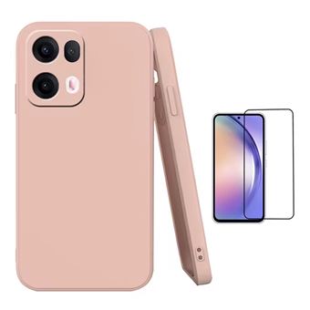 Kit Vidro Curved + Capa Silicone Líquido Phonecare para Oppo Reno13 Pro | Rosa - 1